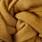 Cashmere Birdseye Weave Scarf In Gold And Grey