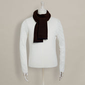 Cashmere Birds Eye Weave Scarf In And Brown