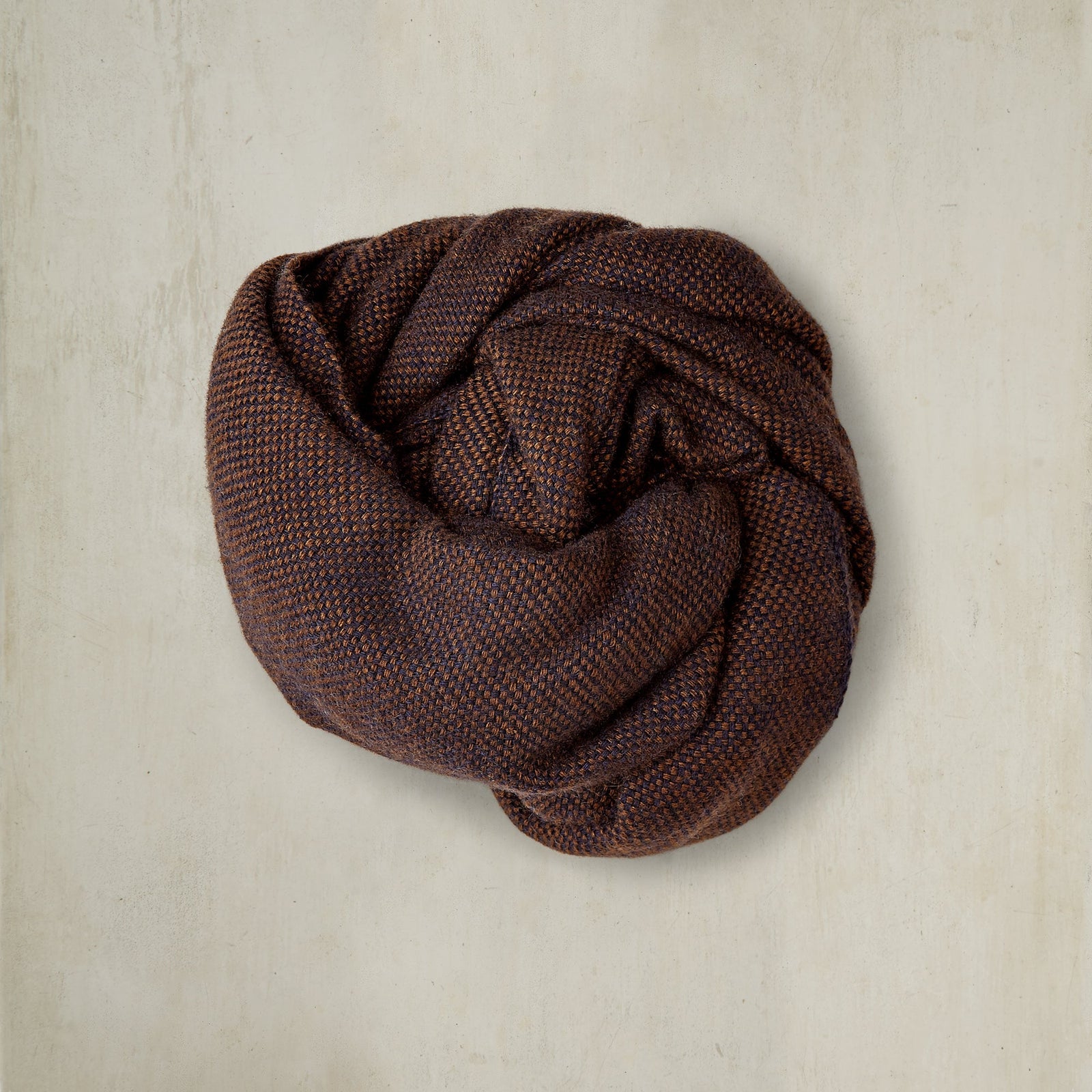 Cashmere Birds Eye Weave Scarf In And Brown