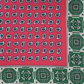 Edged Paisley Pocket Square in Pink
