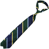 Japanese Repp Stripe Silk Tie Forest
