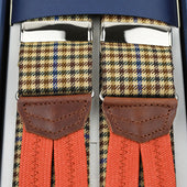 A Moon Wool Braces Beige Multicolor Gun Club Check
