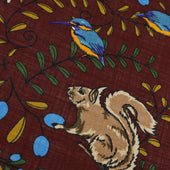 Animal Motif Wool Silk Pocket Square 40x40cm