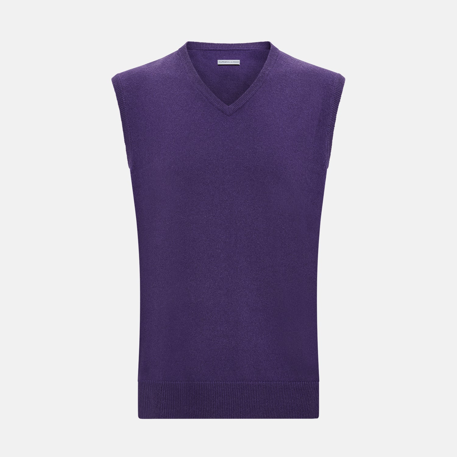 Purple Cashmere V Neck Vest