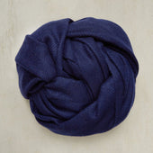 Heavy Twill Hand Woven Cashmere Shawl In Navy