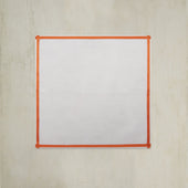 Cotton Pocket Square With Contrast Edges In And Orange