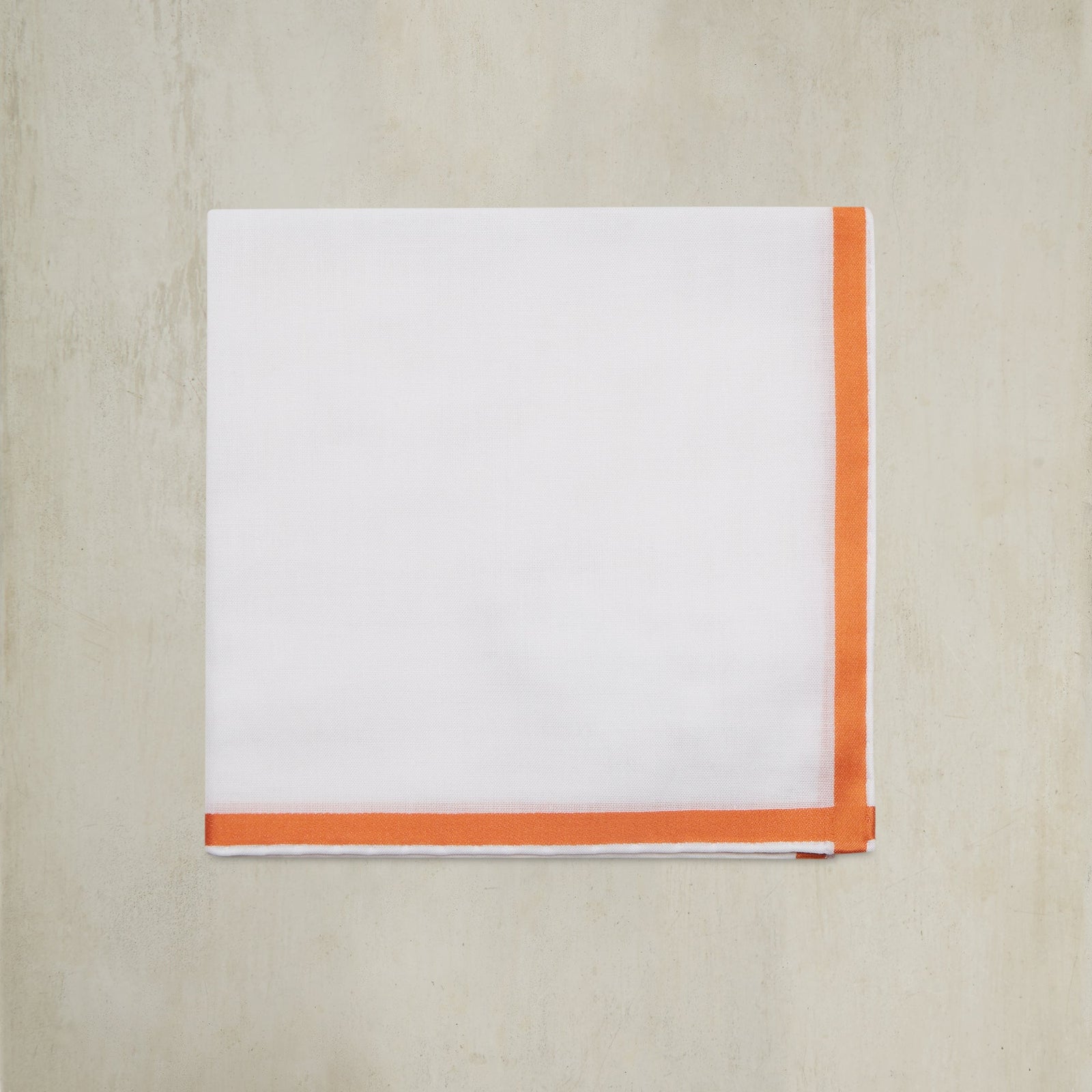 Cotton Pocket Square With Contrast Edges In And Orange
