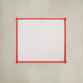 Cotton Pocket Square With Contrast Edges In Red And