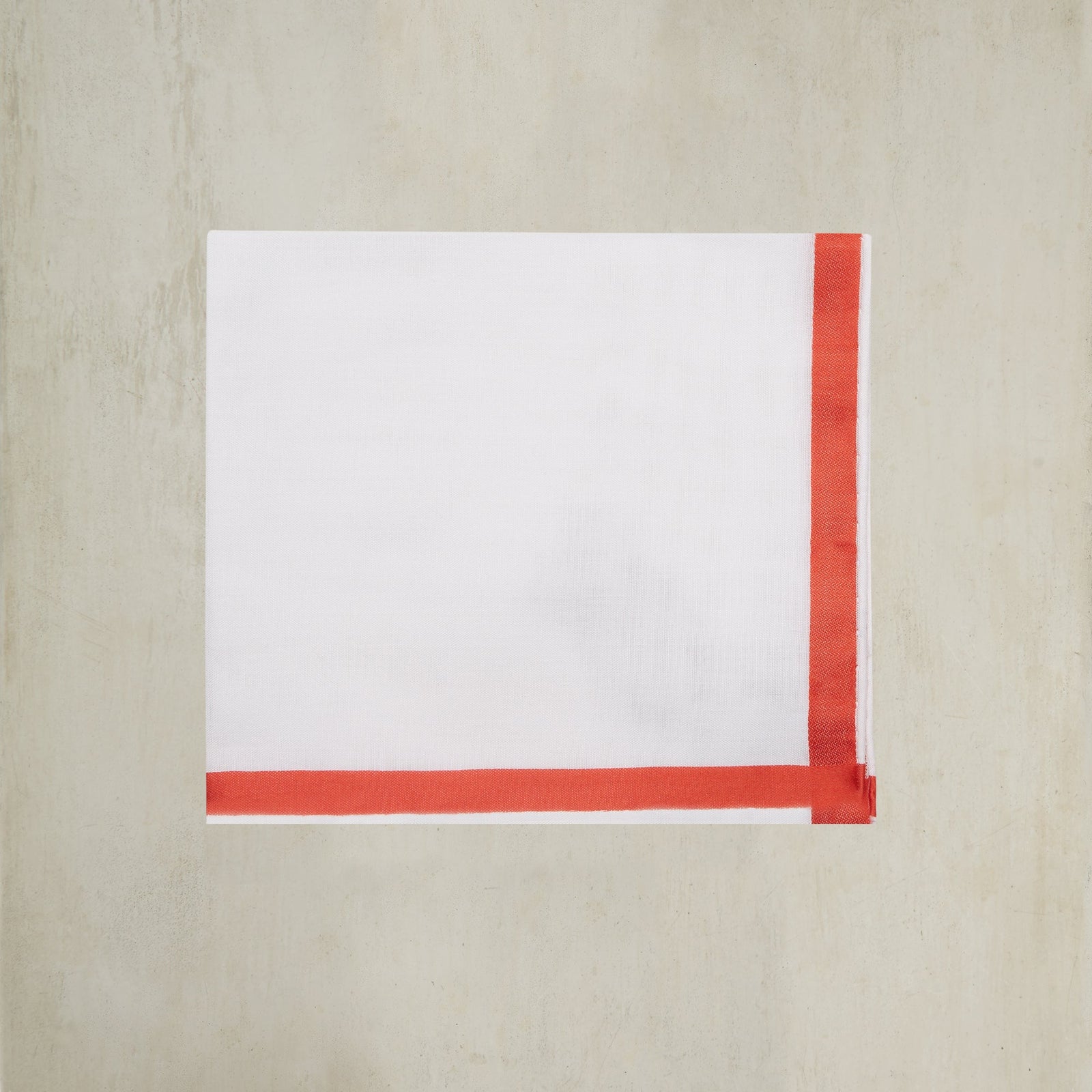 Cotton Pocket Square With Contrast Edges In Red And