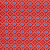 Cotton Mosaic Print Neckerchief In Red And Sky