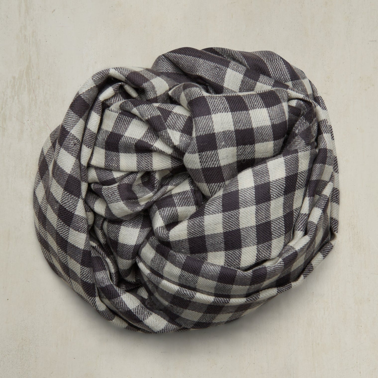 Small Check Cashmere Scarf In And Ivory