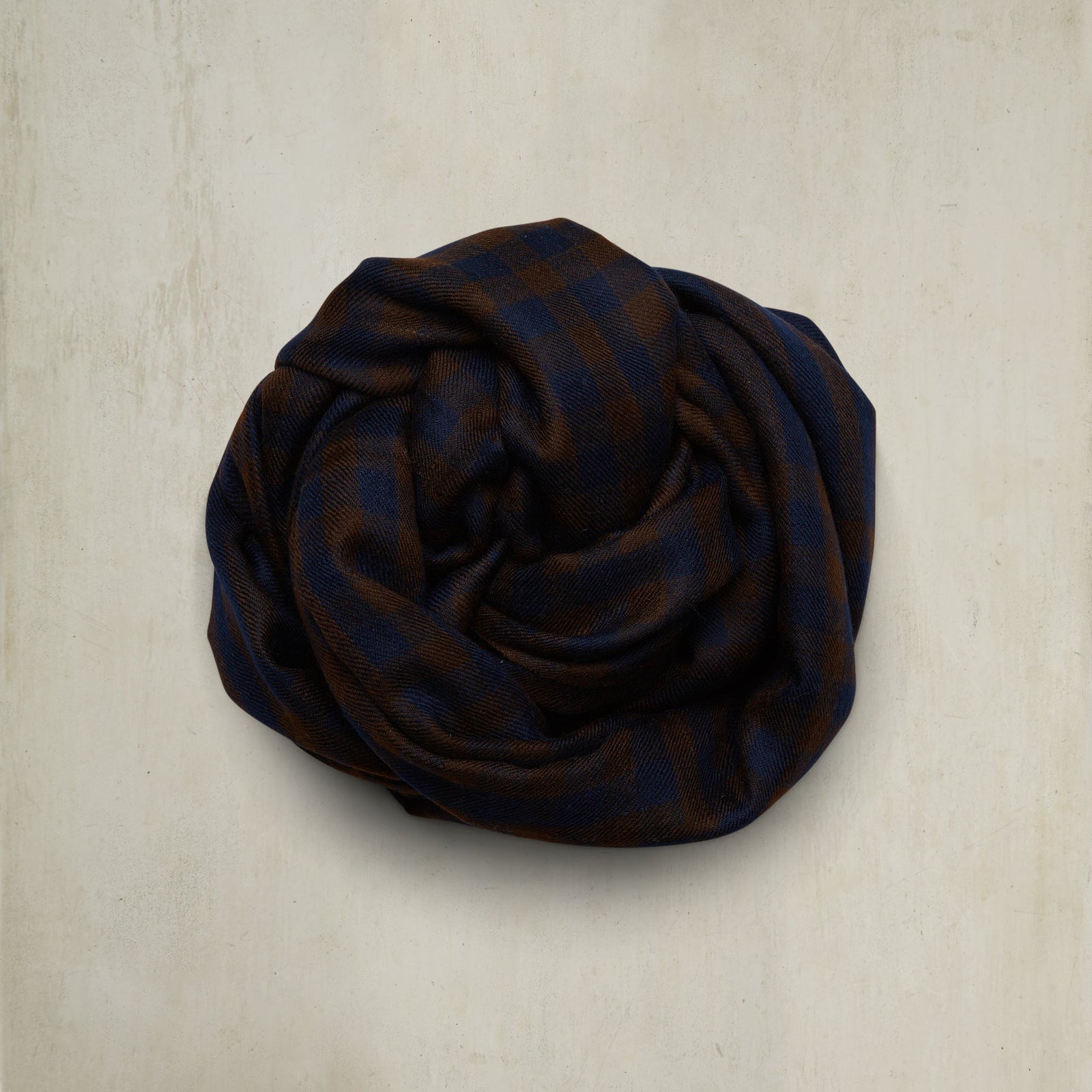 Small Check Cashmere Scarf In And Brown