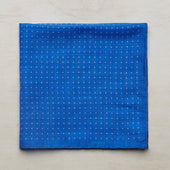 Cotton Spotted Pocket Square in Blue and White