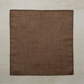 Cotton Spotted Pocket Square In Light Brown And White