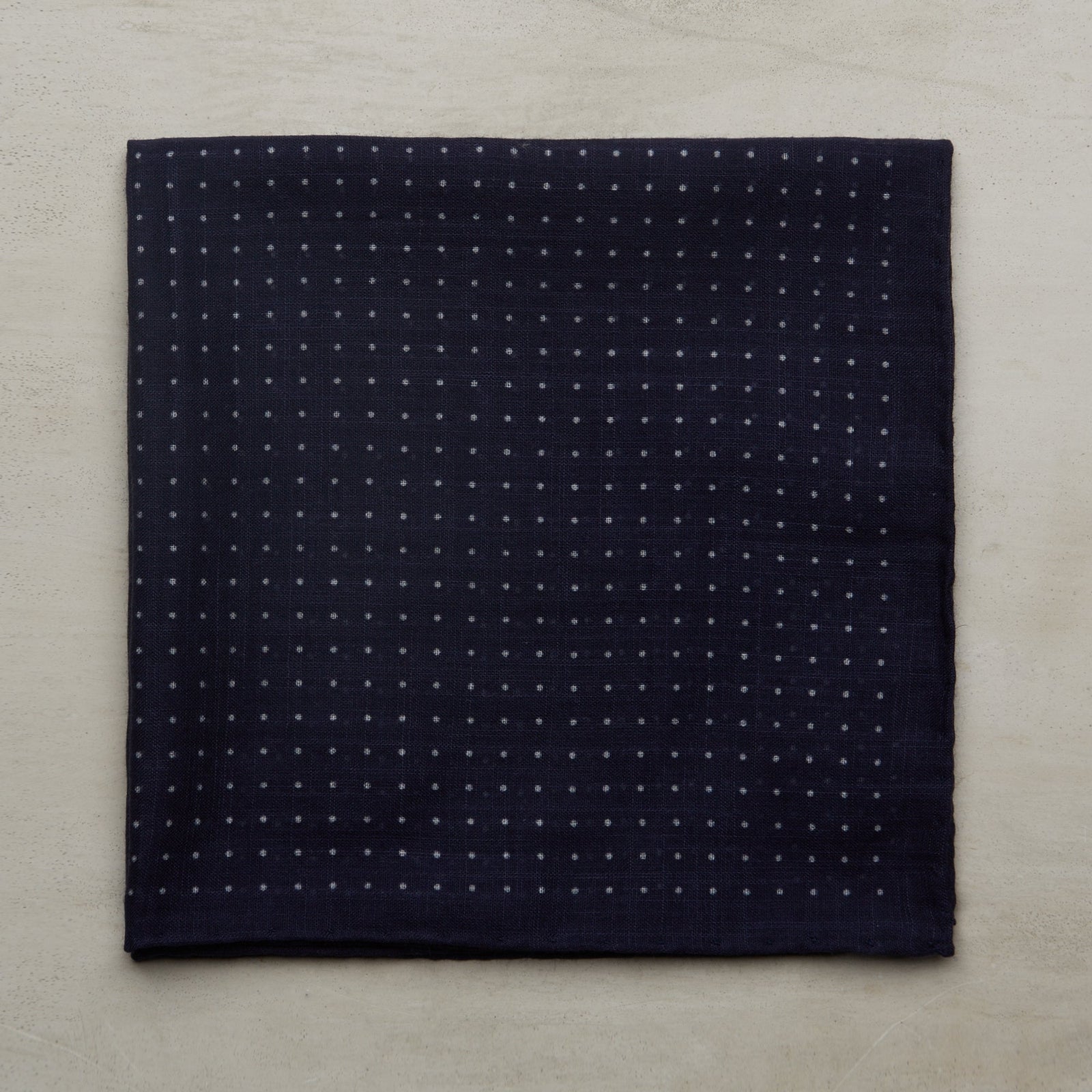 Cotton Spotted Pocket Square In And White