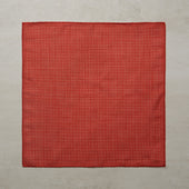 Cotton Spotted Pocket Square In Red And White