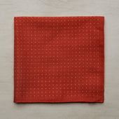 Cotton Spotted Pocket Square in Red and White