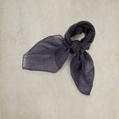 Cotton Spotted Neckerchief in Navy and White