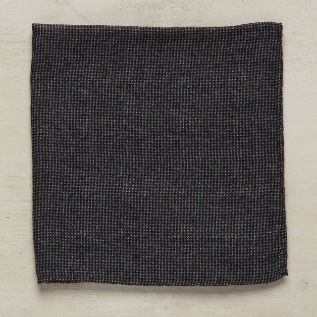 Wool And Silk Birdseye Pocket Square In Black