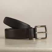 Plain Soft Leather Belt In Black