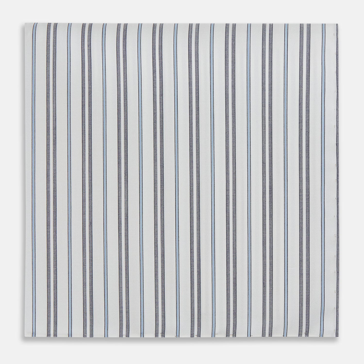 And Light Blue Track Stripe Hand Rolled Handkerchief
