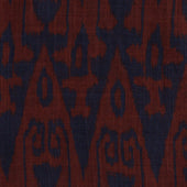 Cotton Ikat Pocket Square in Navy and Red