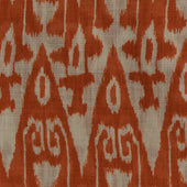 Cotton Ikat Pocket Square in Rust and White