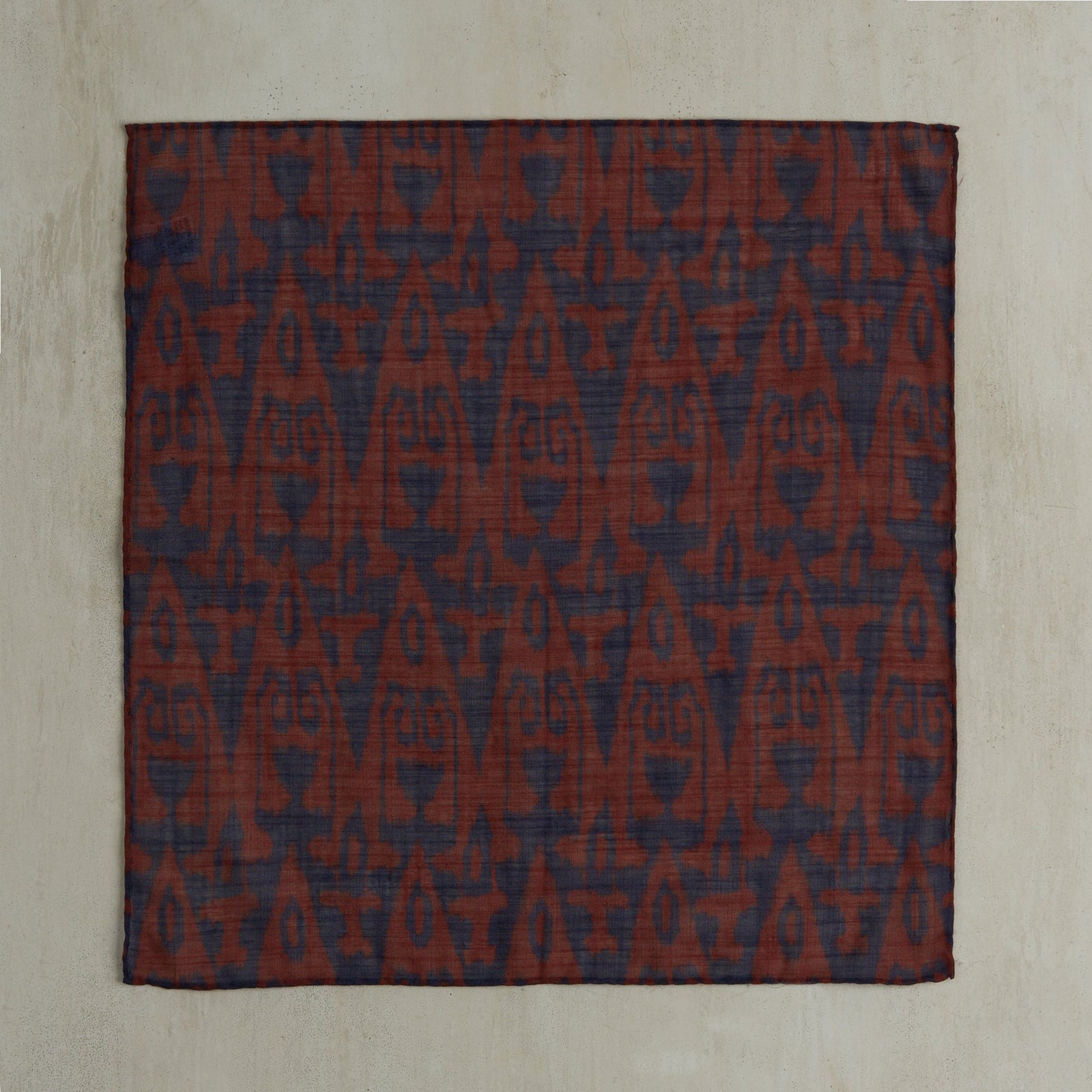 Cotton Ikat Pocket Square In And Red
