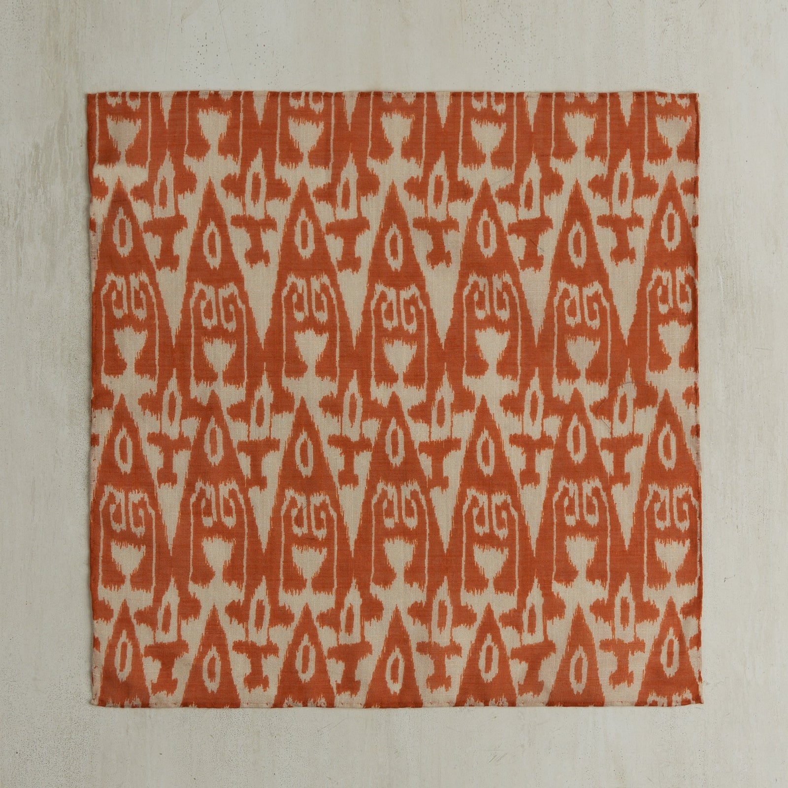 Cotton Ikat Pocket Square In And White