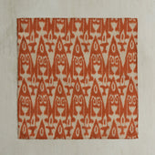Cotton Ikat Pocket Square in Rust and White