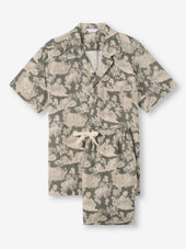 Men's Short Pajamas Milan 26 Linen Khaki