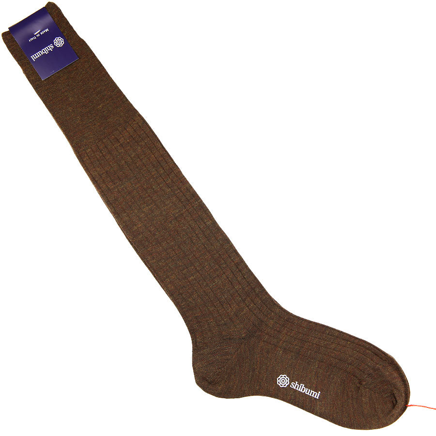 Knee Socks Ribbed Wool