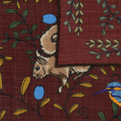 Animal Motif Wool Silk Pocket Square 40x40cm