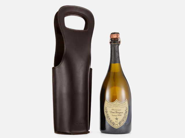 No. 520 Leather Wine Tote, Tan