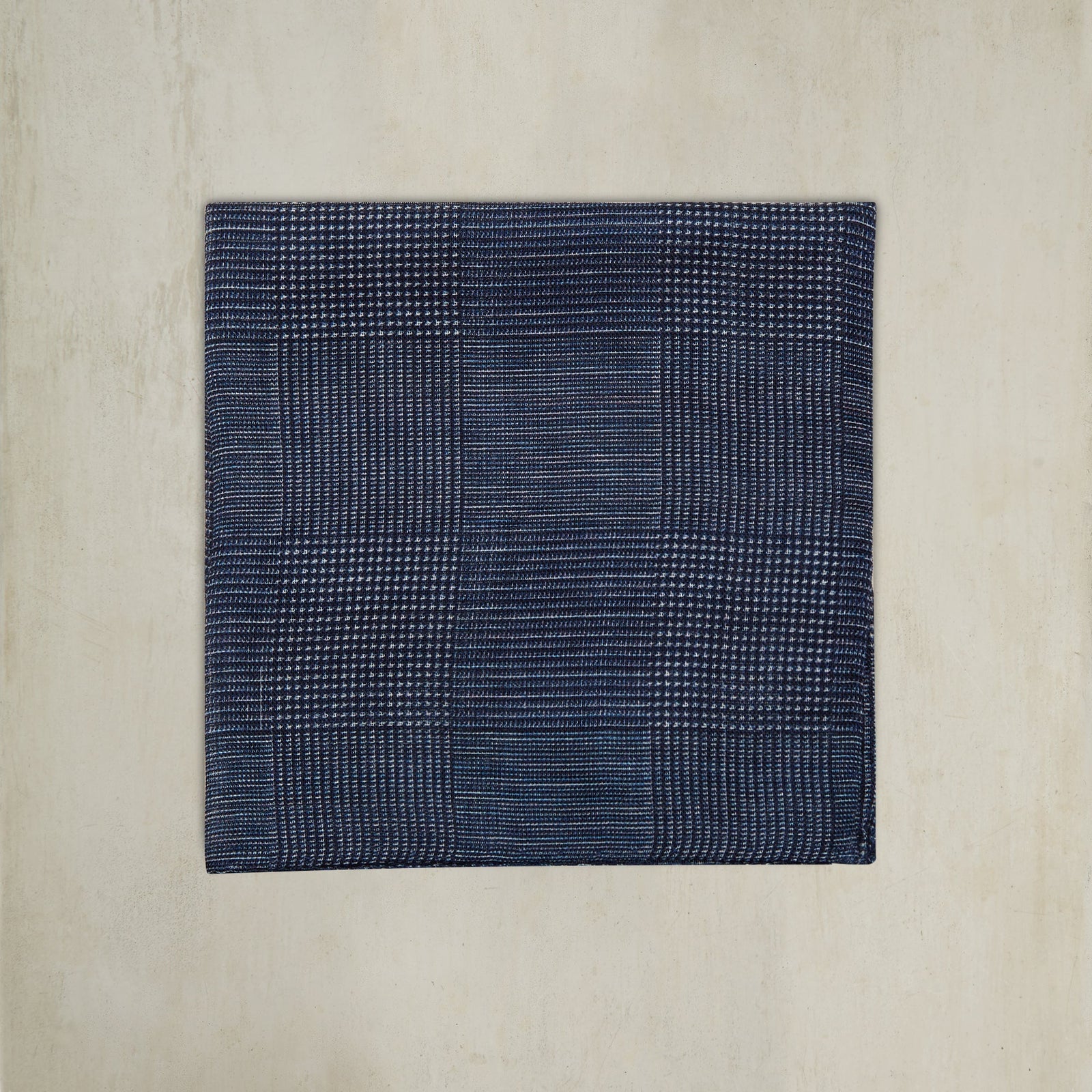 Wool And Silk Glen Check Pocket Square In