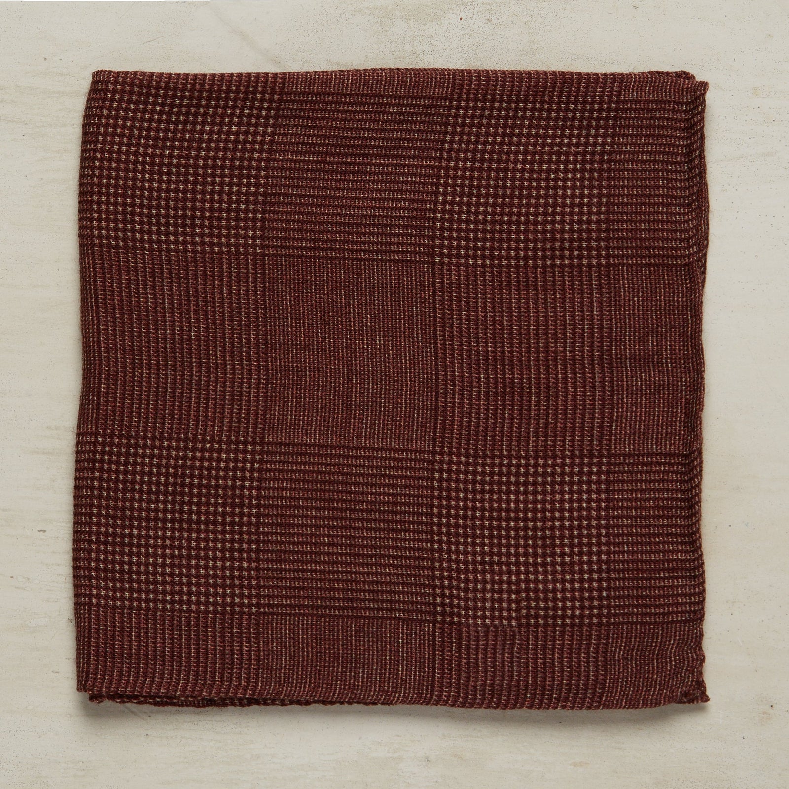 Wool And Silk Glen Check Pocket Square In