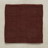 Wool And Silk Glen Check Pocket Square In Burgundy