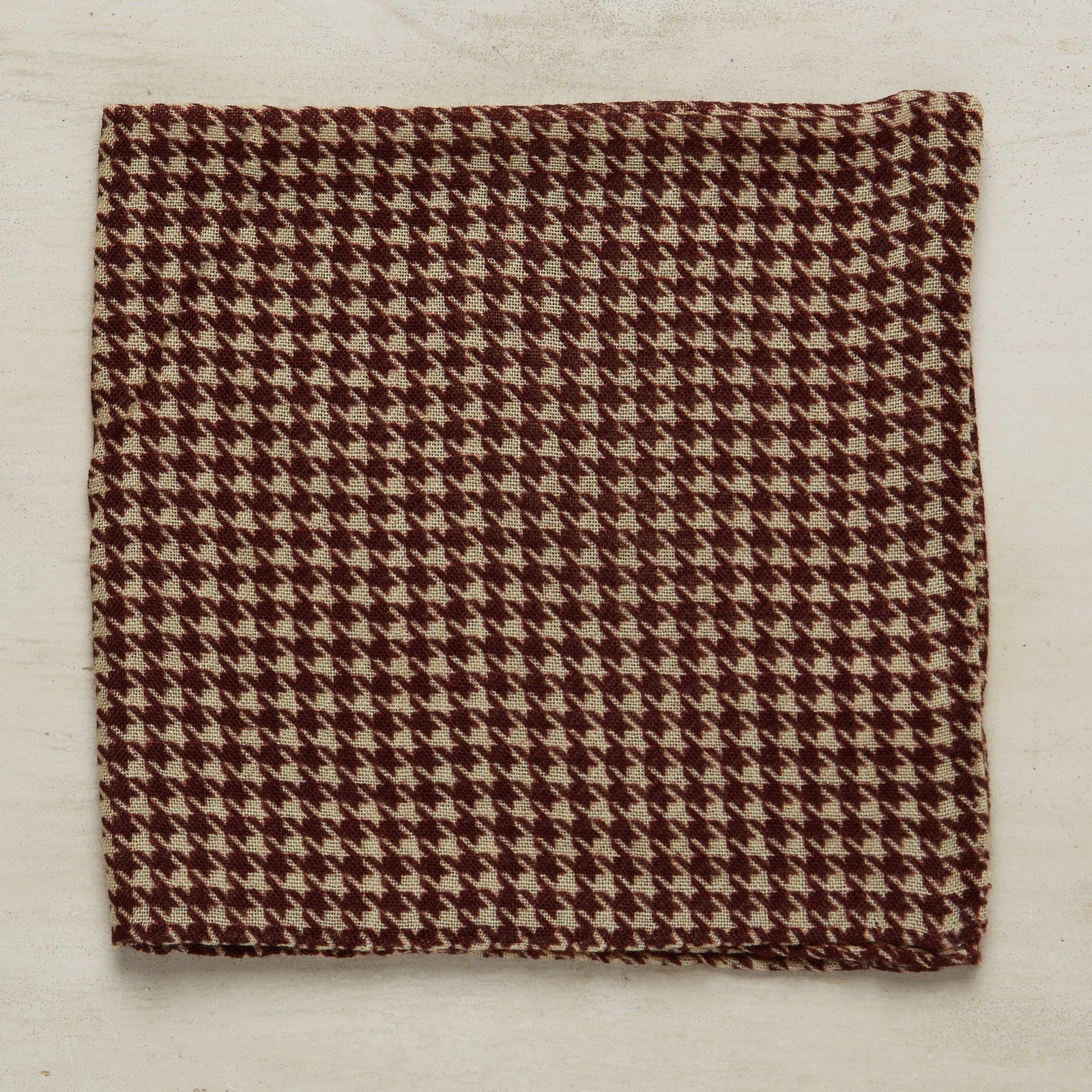 Wool And Silk Houndstooth Pocket Square In