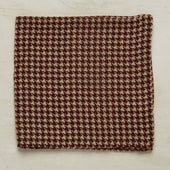 Wool And Silk Houndstooth Pocket Square In Burgundy