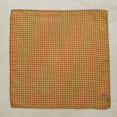 Wool And Silk Houndstooth Pocket Square In Gold