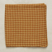 Wool And Silk Houndstooth Pocket Square In Gold