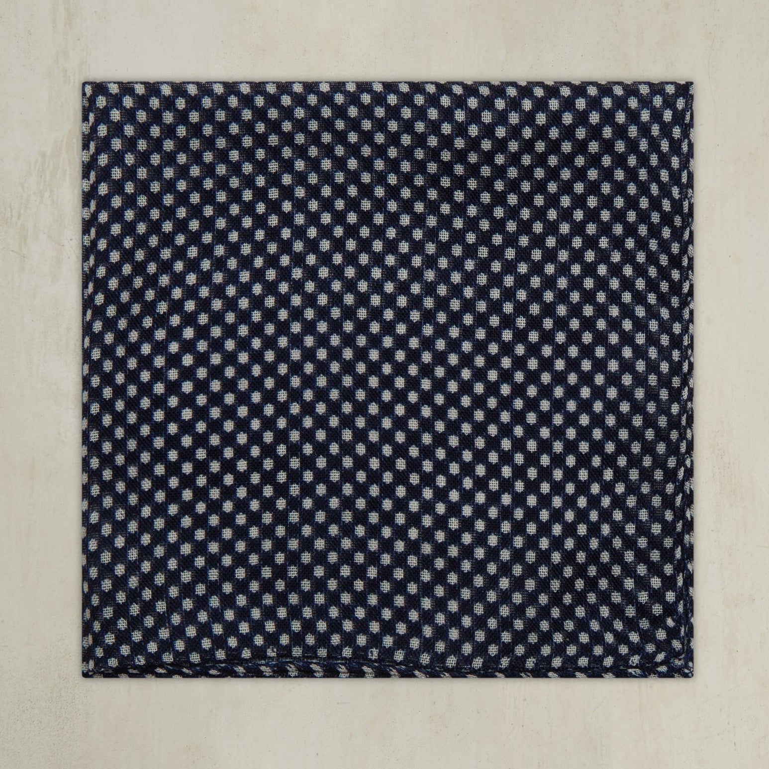 Wool And Silk Pocket Square With Medium Spots In