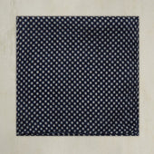 Wool And Silk Pocket Square With Medium Spots In Navy