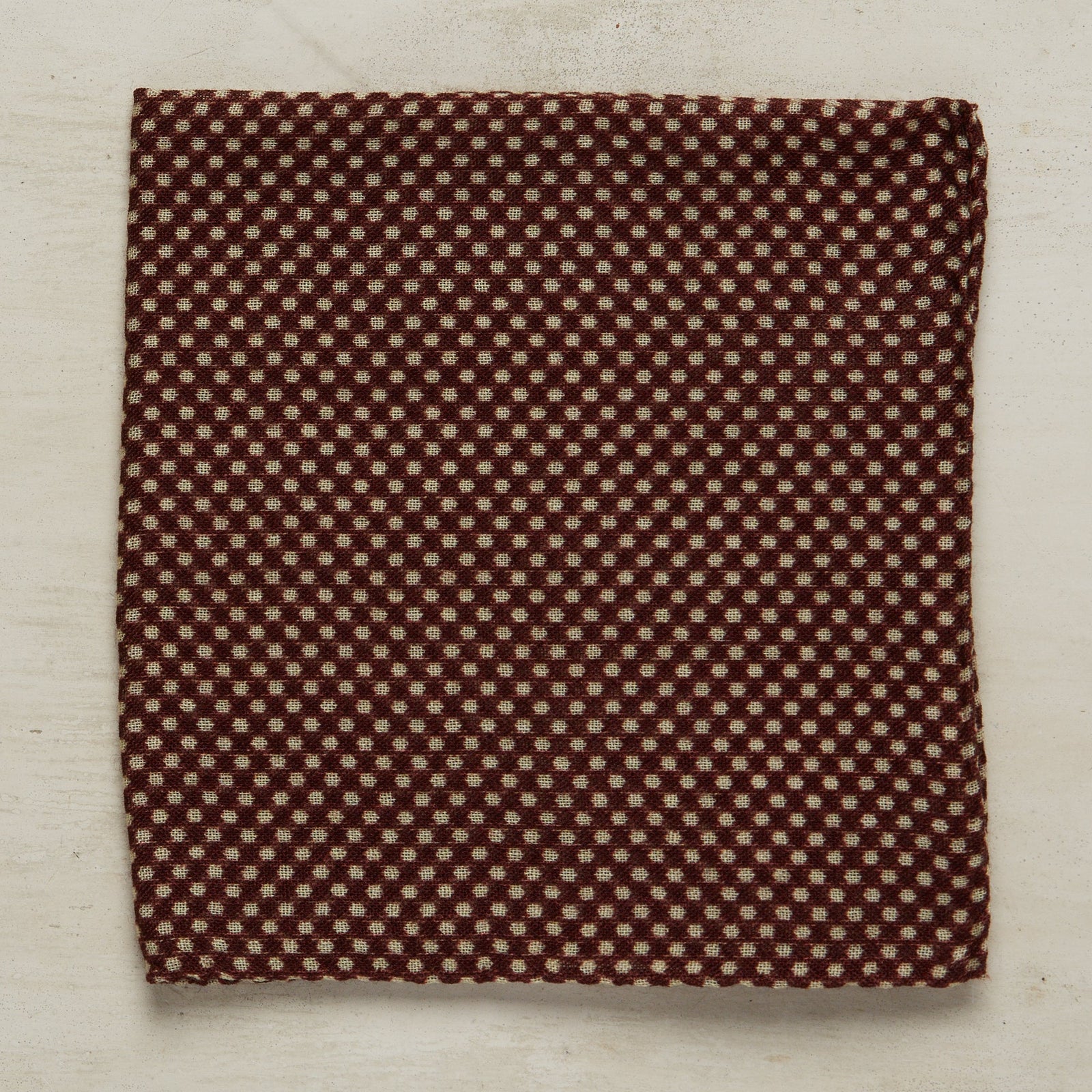 Wool And Silk Pocket Square With Medium Spots In