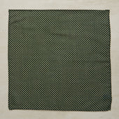 Wool And Silk Pocket Square With Medium Spots In Dark Green