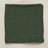 Wool And Silk Pocket Square With Medium Spots In Dark Green