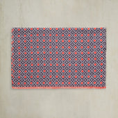 Cotton Mosaic Scarf In And Red