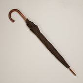 Cotton Umbrella With Maple Handle In Dark Brown
