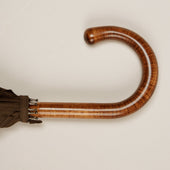 Cotton Umbrella With Maple Handle In Dark Brown