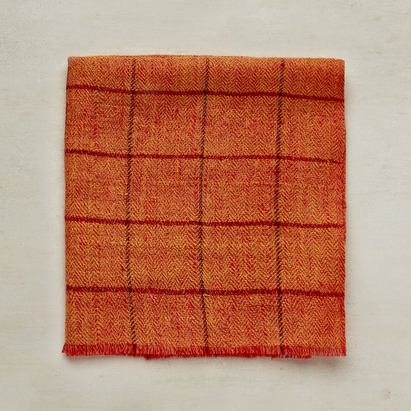 Cashmere Check Pocket Square In Light And Red